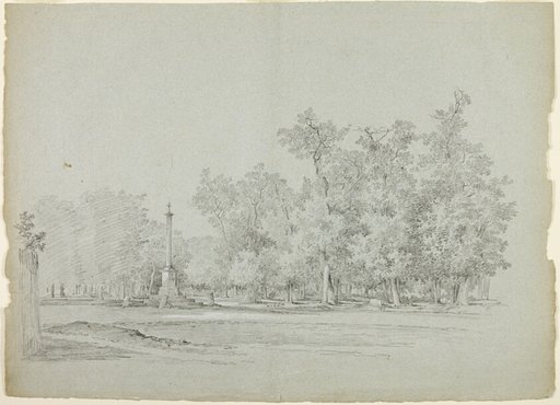 View of the Park st Versailles: Landscape with Memorial Column and Grove of Trees