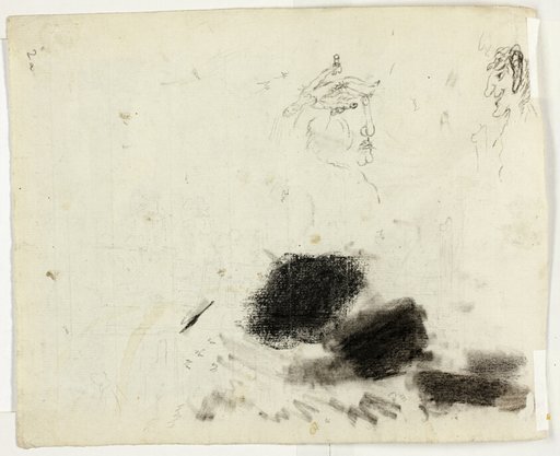 Sheet of Sketches: Architectural and Erotic Drawings