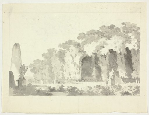 View of the Park at Versailles: Trees and Statuary