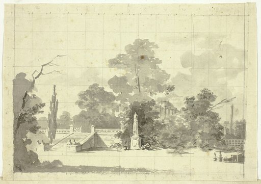View of the Park at Versailles: Stairway with Two Pairs of Sphinxes