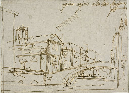 A Bridge Near a Church in Venice