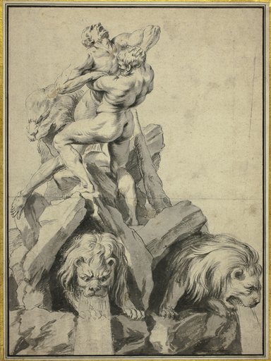 Hercules and Antaeus Design for a Fountain