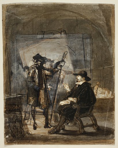 Dr. Nicholas Tulp in Rembrandt's Studio (recto); Scene from Rembrandt's Life (?) (verso)