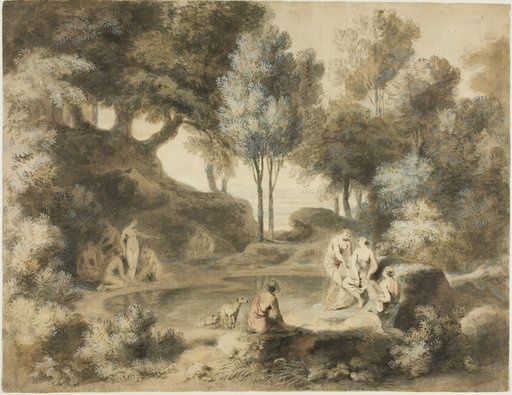 Women Bathing in Pond