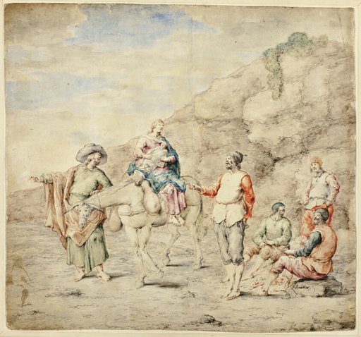 Holy Family Passing Four Men
