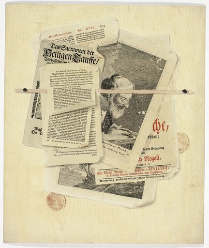 Aphorismi Politici: Trompe l'Oeil with Posted Notices and Prints