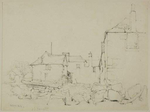 Houses and Stone Wall, Newlyn