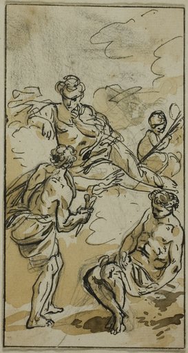 Goddess Appearing to Two Figures