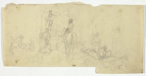 Group of Peasants with Man on Horse