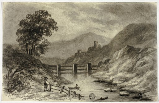 Mountain Stream with Boat