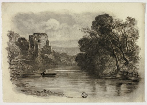 River with Castle Ruin and Boat II