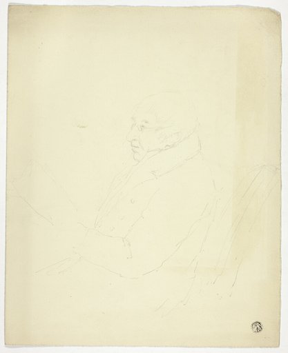 Profile of Man with Glasses Reading