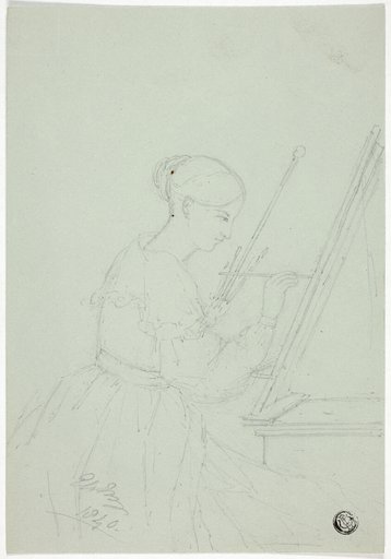 Young Woman Painting (possibly a Self Portrait)