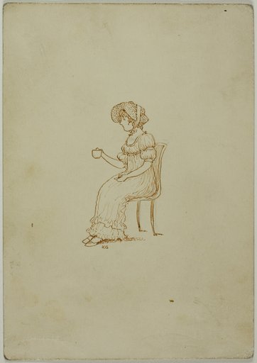 Seated Girl Holding Tea Cup