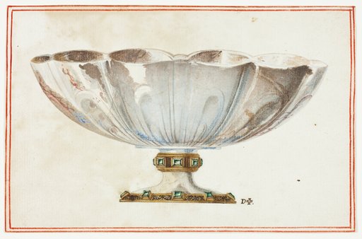 Fluted Bowl with Jewelled Base