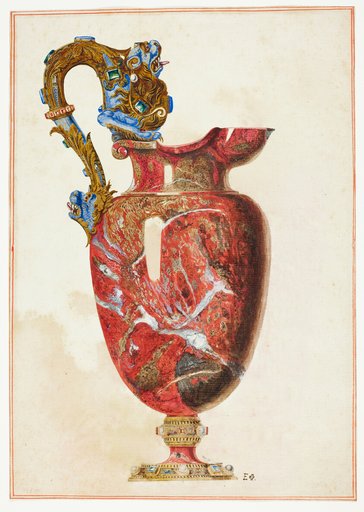 Stone Ewer with Ornate Handle