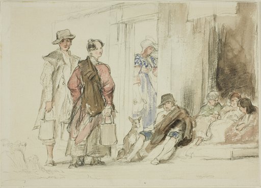Figures near Doorway