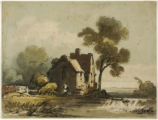 Farmhouse (recto); Landscape with Church Tower (verso)