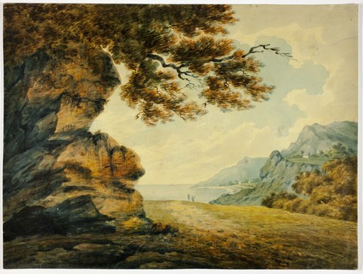 Two Figures Looking at Bay