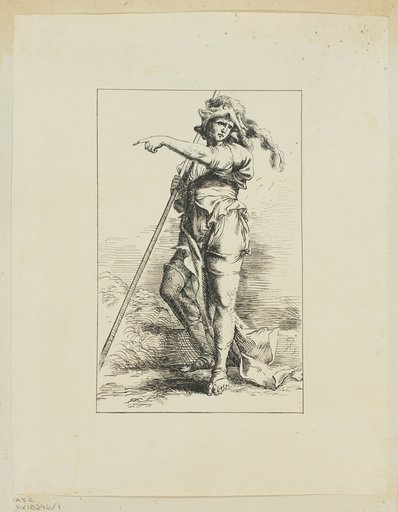 Figure with Staff Pointing
