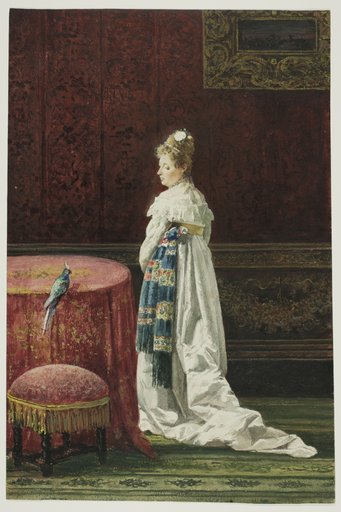 Woman with a Green Parrot