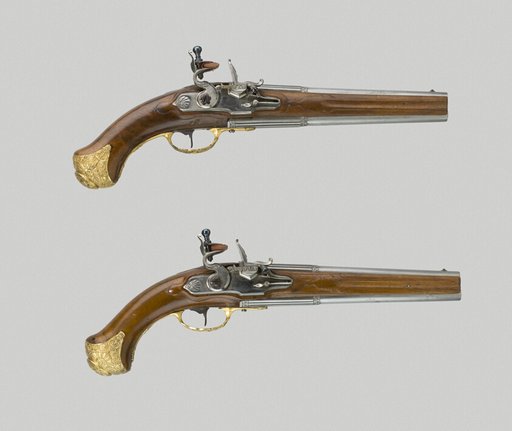 Pair of Double-Barrel Flintlock Pistols