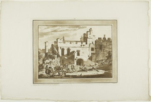 Manerbawr Castle from the Inward Court, plate nine from Twelve Views in South Wales
