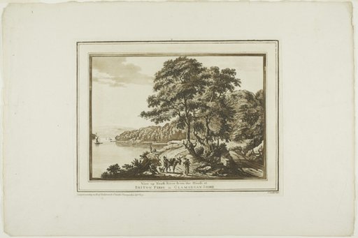View Up Neath River from the House at Briton Ferry in Glamorgan Shire, plate five from Twelve Views in South Wales