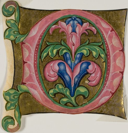 Decorated Initial "D" with Acanthus Leaves from a Choir Book