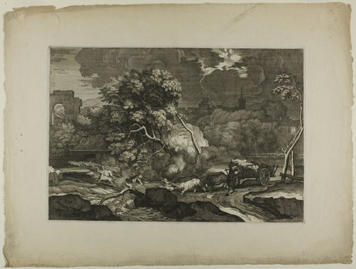 Cart Drawn by Two Pairs of Oxen in a Storm