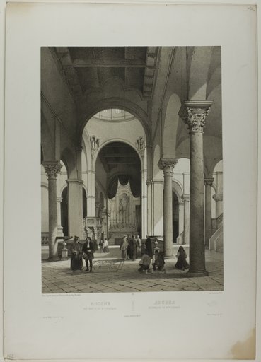 Ancona: Interior of St. Syriacus, plate 38 from Italie Monumentale et Pittoresque