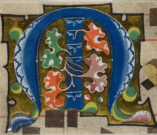 Decorated Initial "M" with Flowers from a Choirbook