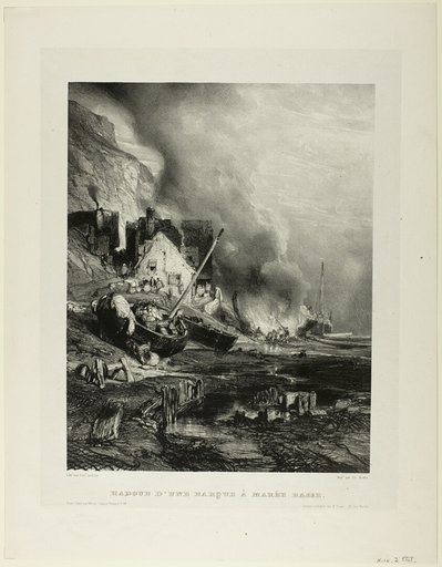Repair of a Ship at Low Tide, plate four from Six Marines
