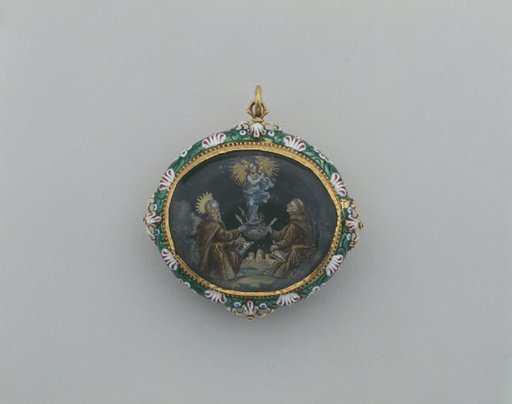 Double-Sided Pendant with the Virgin Immaculate with Ramon Llull and Duns Scotus and the Virgin and Child Appearing to Saint Catherine