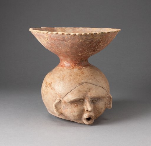 Open-Necked Vessel in the Form of a Human Head, Possibly Deceased