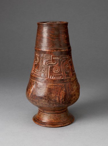 Footed Jar Incised with Pseudo-Gylphs