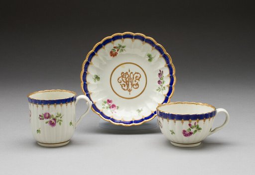 Teacup, Coffee Cup, and Saucer