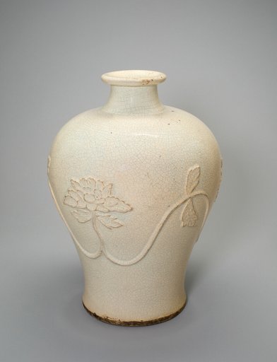 Baluster-Shaped Vase with Peony Scroll