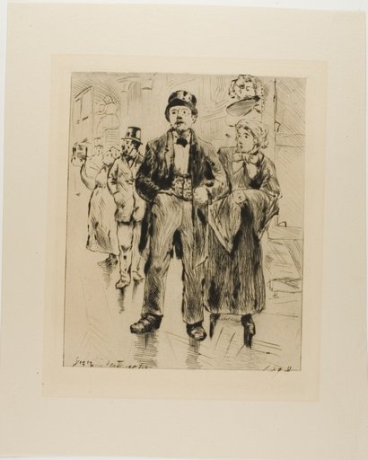 Plate from l'Assommoir (standing couple, with other figures in background)
