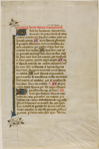 The Murder of Thomas Becket, page two, from a Book of Hours