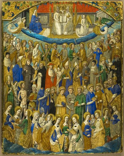 The Trinity and Saints in Paradise, or La Cour Céleste from a volume of "La Cité de Dieu" by St Augustine