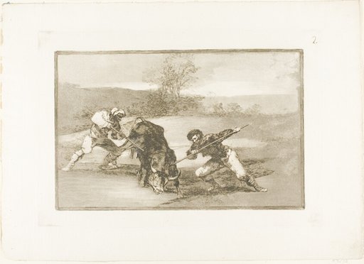 Another way of hunting on foot, plate two from The Art of Bullfighting