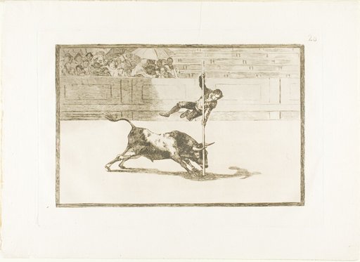 The Agility and Audacity of Juanito Apinani in the ring at Madrid, plate 20 from The Art of Bullfighting