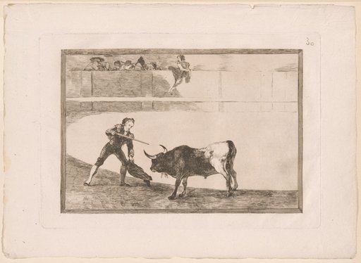 Pedro Romero killing the halted bull, plate 30 from The Art of Bullfighting