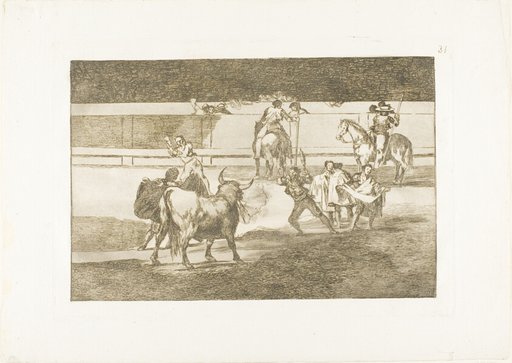 Banderillas with firecrackers, plate 31 from The Art of Bullfighting