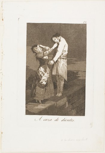 Out Hunting for Teeth, plate twelve from Los Caprichos