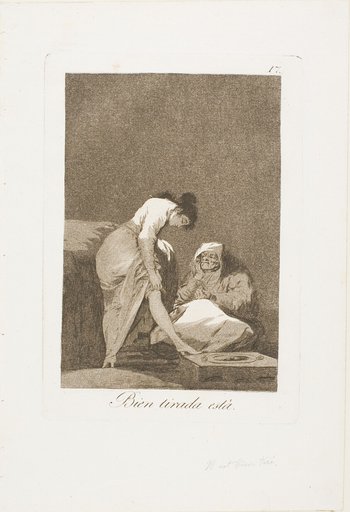 It is Nicely Stretched, plate 17 from Los Caprichos