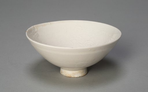 Conical Bowl with Peonies and Leaves