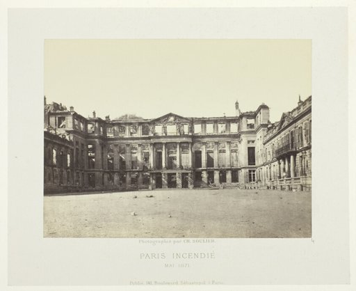 Paris Fire (Facade of the Palais de Saint-Cloud), from the series "Paris Incendié"
