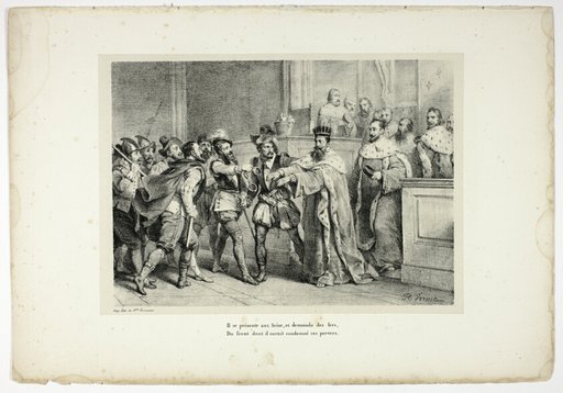 Il se présente aux Seize, et demande des fers...
